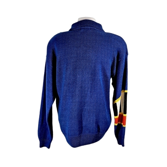 Vintage 1990 Bonnie and Bill Blue Abstract Design Beaded Sweater - Picture 3 of 7